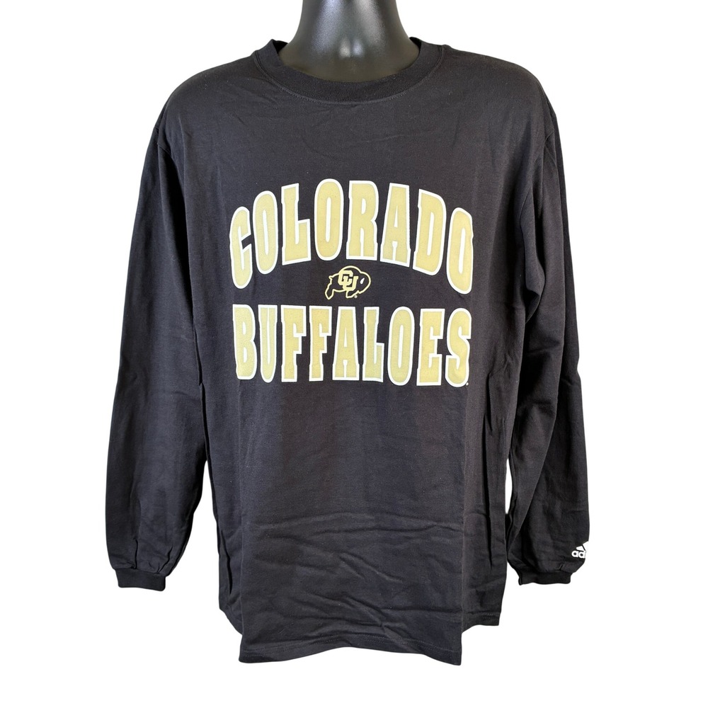 Adidas Colorado Buffaloes Mens Medium Black‎ Long Sleeve Graphic T-Shirt NCAA